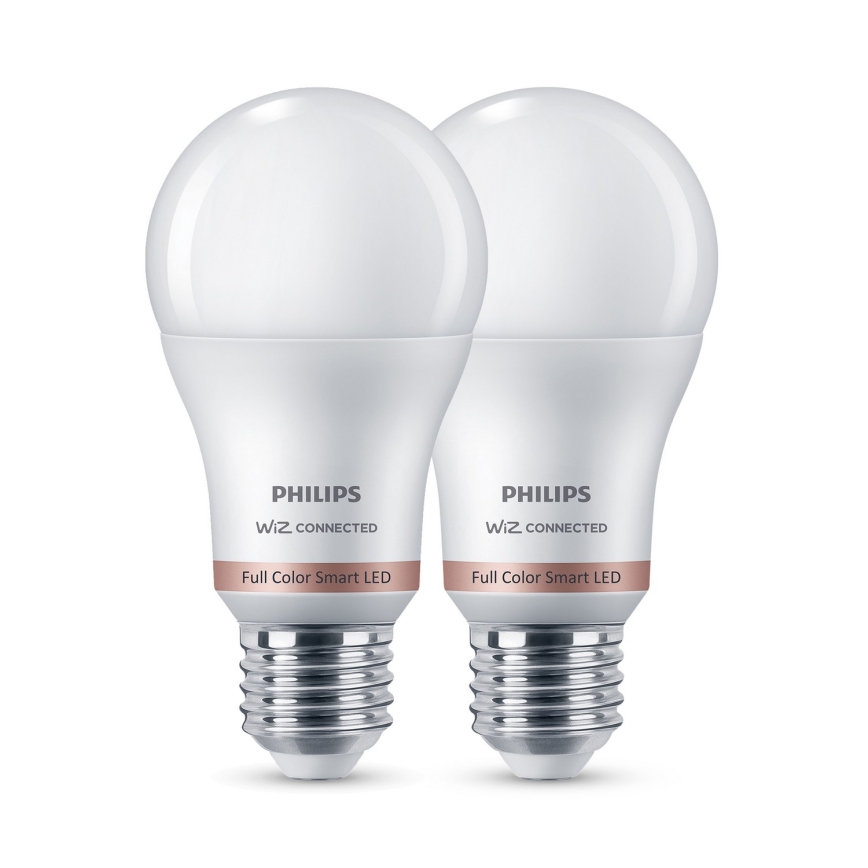 Confezione da 2 lampadine LED RGB dimmerabili Philips SMART A60 E27/8,5W/230V 2200-6500K + telecomando