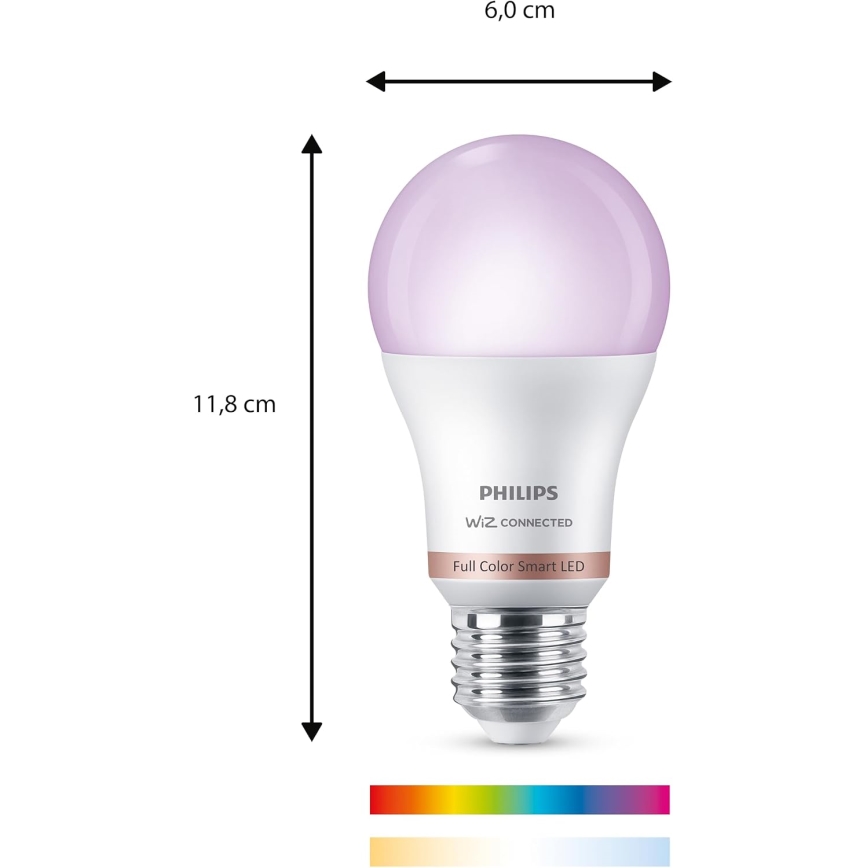 Confezione da 2 lampadine LED RGB dimmerabili Philips SMART A60 E27/8,5W/230V 2200-6500K + telecomando