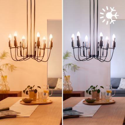 Set da 2 lampadine LED RGB dimmerabili Philips SMART C37 E14/4,9W/230V 2200-6500K CRI 90