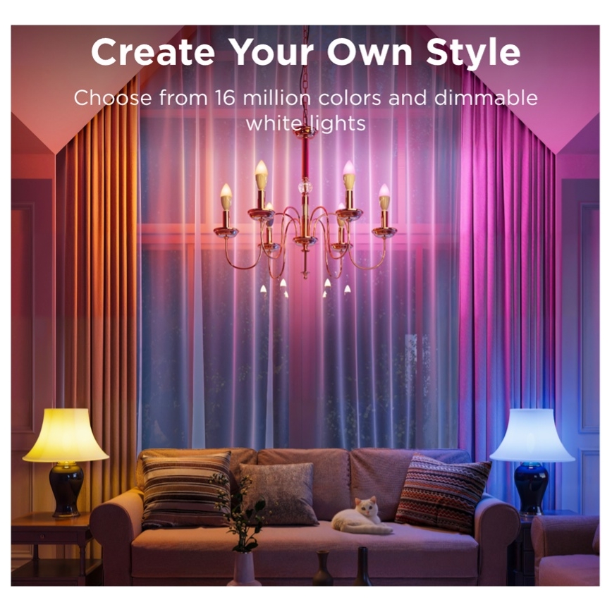 Confezione da 2 lampadine LED RGBWW dimmerabili MATTER E14/5W/230V 2700-6500K Wi-Fi - Govee