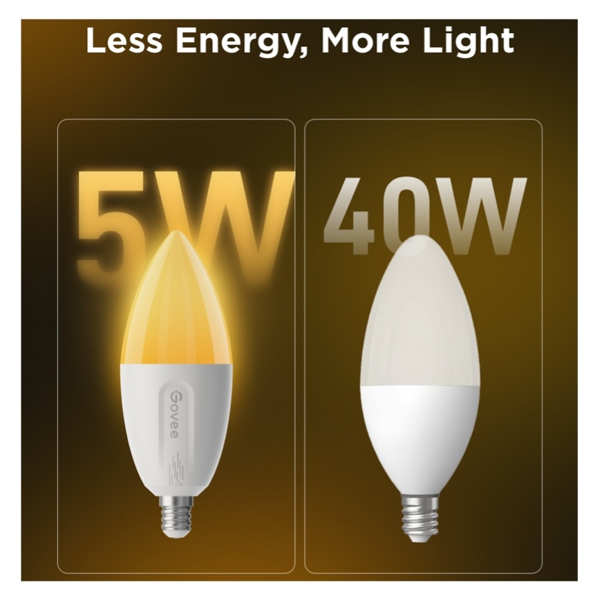 Confezione da 2 lampadine LED RGBWW dimmerabili MATTER E14/5W/230V 2700-6500K Wi-Fi - Govee