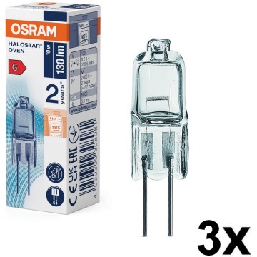 Confezione da 3 lampadine alogene per forno HALOSTAR G4/10W/12V 2700K - Osram