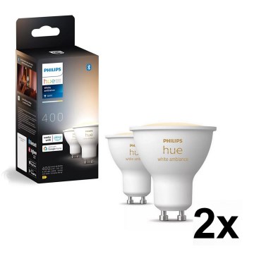Confezione da 4 lampadine LED dimmerabili Philips Hue WHITE AMBIANCE GU10/4,2W/230V 2200-6500K