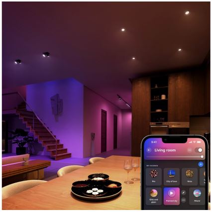 Set da 4 lampadine LED RGBW dimmerabili Philips Hue WHITE AND COLOR AMBIANCE GU5,3/MR16/6,3W/12V 2000-6500K