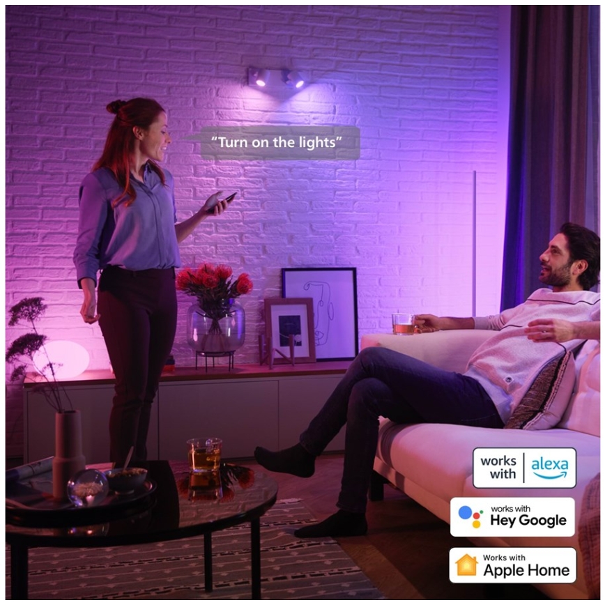 Set da 4 lampadine LED RGBW dimmerabili Philips Hue WHITE AND COLOR AMBIANCE GU5,3/MR16/6,3W/12V 2000-6500K