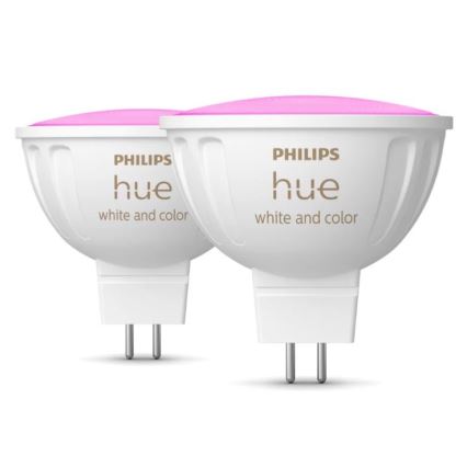 Set da 4 lampadine LED RGBW dimmerabili Philips Hue WHITE AND COLOR AMBIANCE GU5,3/MR16/6,3W/12V 2000-6500K