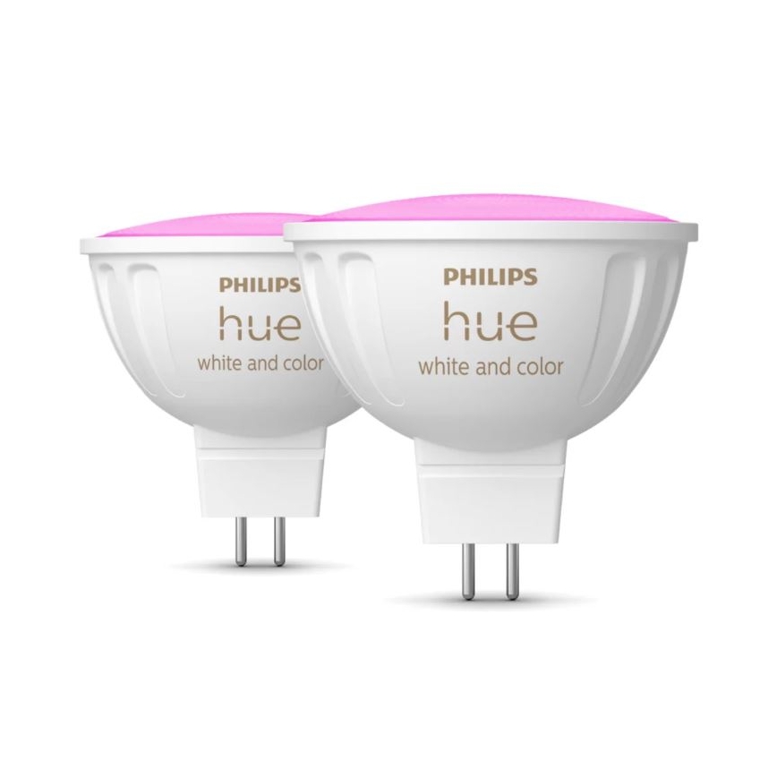 Set da 4 lampadine LED RGBW dimmerabili Philips Hue WHITE AND COLOR AMBIANCE GU5,3/MR16/6,3W/12V 2000-6500K