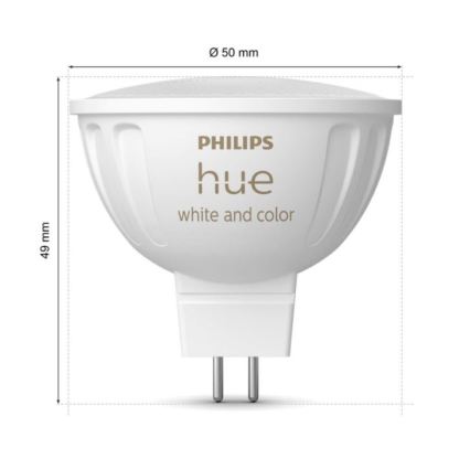 Set da 4 lampadine LED RGBW dimmerabili Philips Hue WHITE AND COLOR AMBIANCE GU5,3/MR16/6,3W/12V 2000-6500K