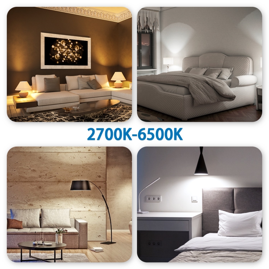 Set da 6 lampadine LED RGBW dimmerabili GU10/6,5W/230V 2700-6500K Wi-Fi - Aigostar