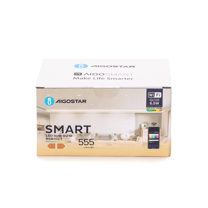 Set da 6 lampadine LED RGBW dimmerabili GU10/6,5W/230V 2700-6500K Wi-Fi - Aigostar