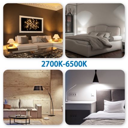 Set da 6 lampadine LED RGBW dimmerabili MESH GU10/6,5W/230V 2700-6500K Wi-Fi + telecomando - Aigostar