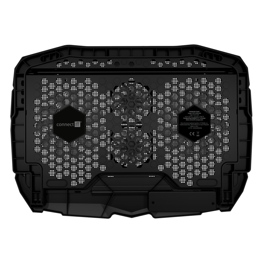 CONNECT IT CCP-2200-BK - Pad di raffreddamento per laptop 4x ventilatore 2xUSB nero//blu
