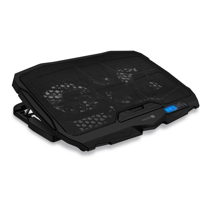CONNECT IT CCP-2200-BK - Pad di raffreddamento per laptop 4x ventilatore 2xUSB nero//blu