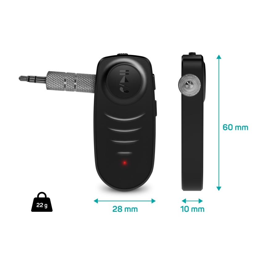 CONNECT IT CFF-4050-BK - Bluetooth audio ricevitore AUX 110 mAh