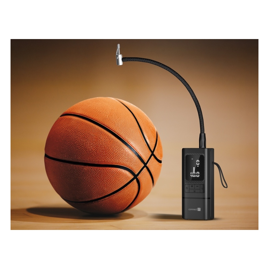 CONNECT IT CFF-4500-BK - Compressore digitale tascabile AirFlow 80W/6000 mAh nero