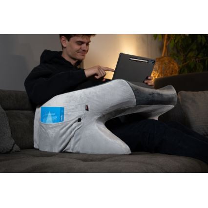 CONNECT IT CFH-1020-GY - Cuscino anatomico ErgoWork per la lettura e il lavoro grigio/bianco