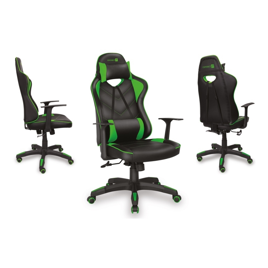 CONNECT IT CGC-0700-GR - Sedia da gioco LeMans Pro nero/verde