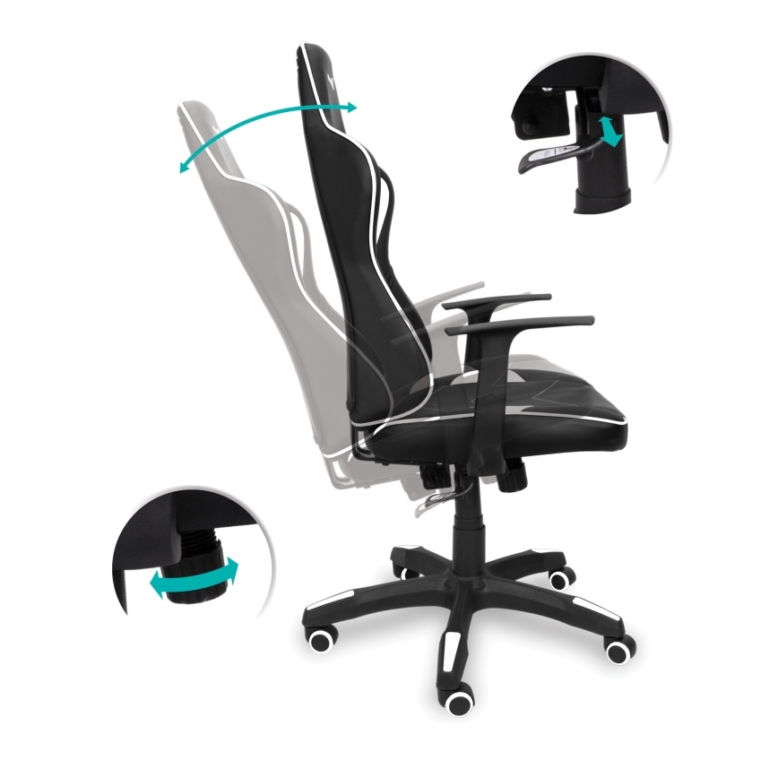 CONNECT IT CGC-0700-WH - Sedia da gioco LeMans Pro nero/bianco