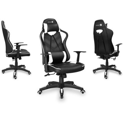 CONNECT IT CGC-0700-WH - Sedia da gioco LeMans Pro nero/bianco