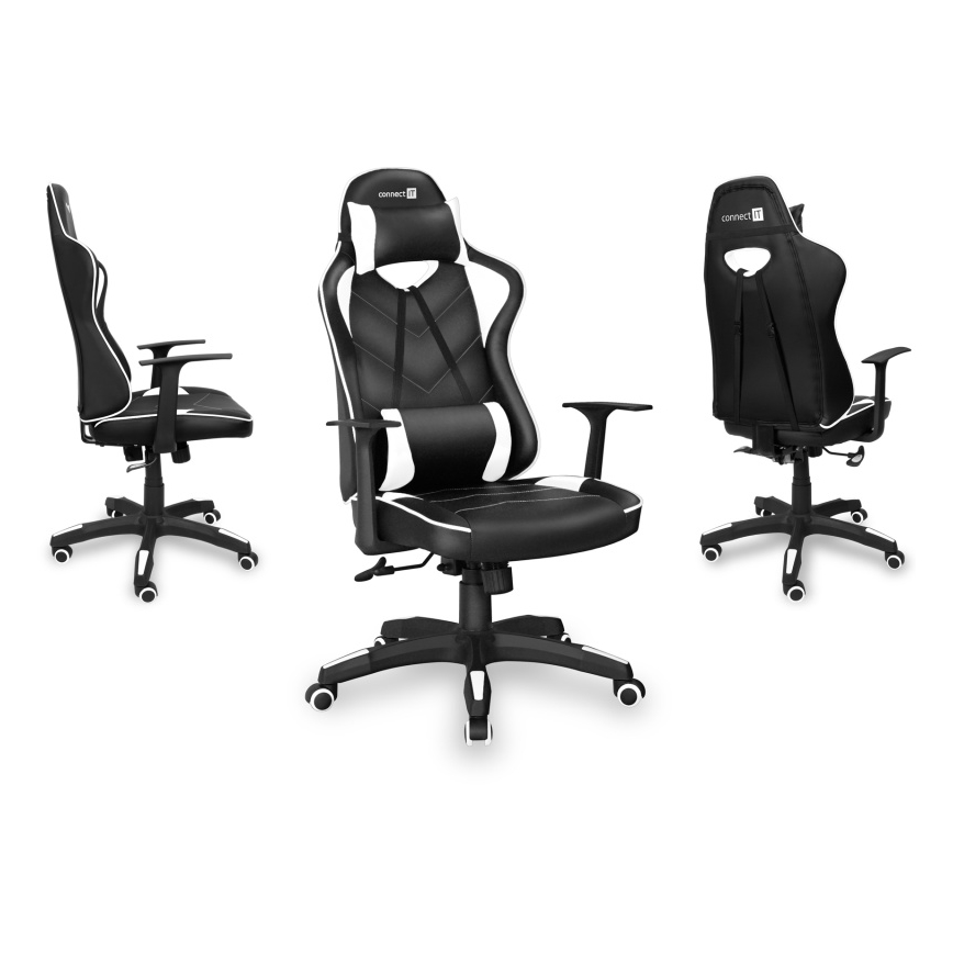 CONNECT IT CGC-0700-WH - Sedia da gioco LeMans Pro nero/bianco