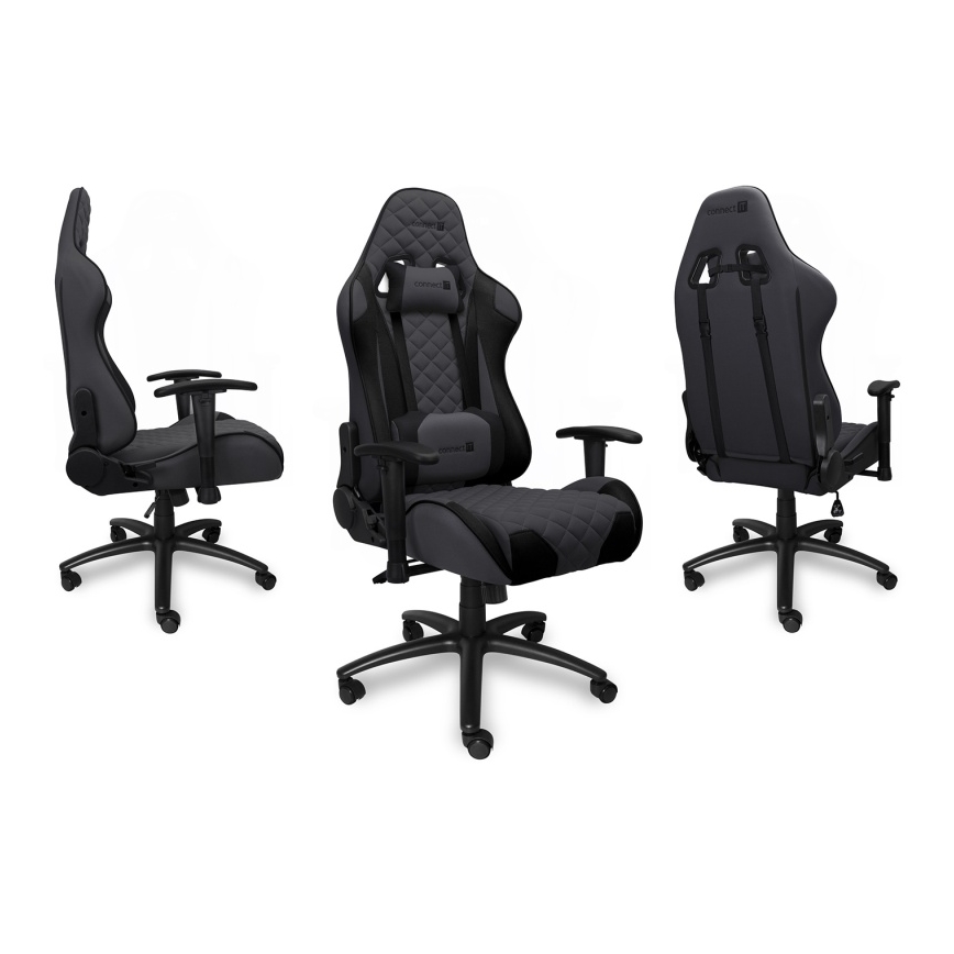 CONNECT IT CGC-1200-GY - Sedia da gioco Monaco Pro grigio/nero
