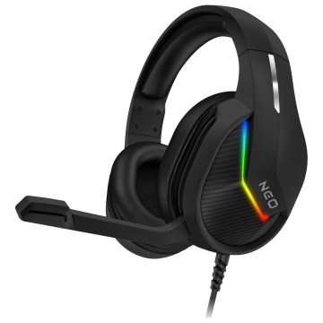 CONNECT IT CHP-3595-BK - LED RGB Cuffie da gioco cablate con microfono nero