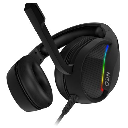 CONNECT IT CHP-3595-BK - LED RGB Cuffie da gioco cablate con microfono nero