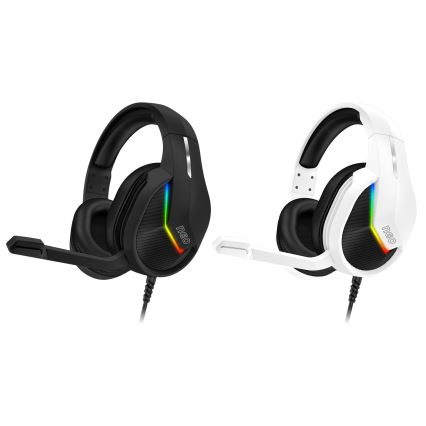 CONNECT IT CHP-3595-BK - LED RGB Cuffie da gioco cablate con microfono nero