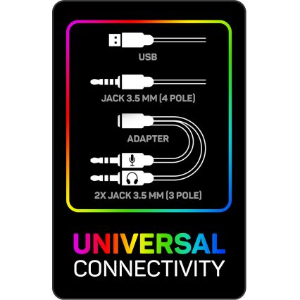 CONNECT IT CHP-3595-BK - LED RGB Cuffie da gioco cablate con microfono nero