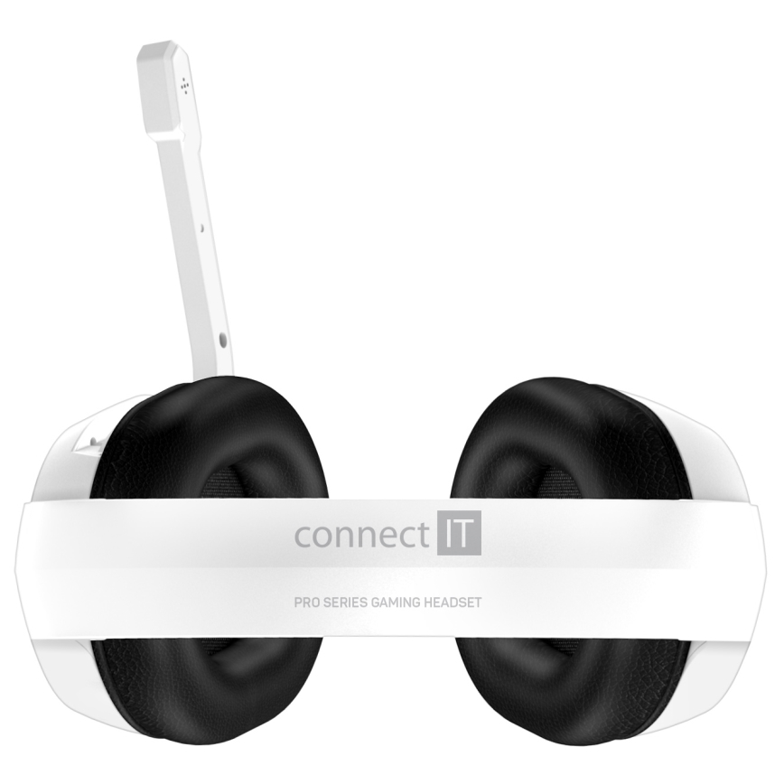 CONNECT IT CHP-3595-WH - LED RGB Cuffie da gioco cablate con microfono bianco/nero