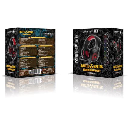 CONNECT IT CHP-5500-RD - LED Cuffie da gioco cablate con microfono nero/rosso