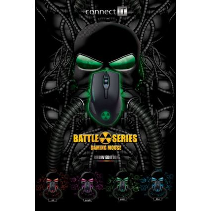 CONNECT IT CI-1128 - Mouse da gioco cablato a LED 1000/1200/1600/3200 DPI nero