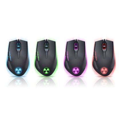 CONNECT IT CI-1128 - Mouse da gioco cablato a LED 1000/1200/1600/3200 DPI nero