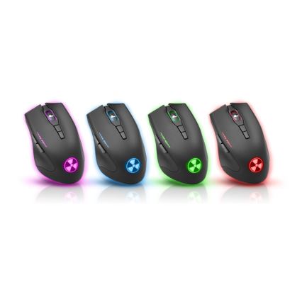 CONNECT IT CI-1128 - Mouse da gioco cablato a LED 1000/1200/1600/3200 DPI nero