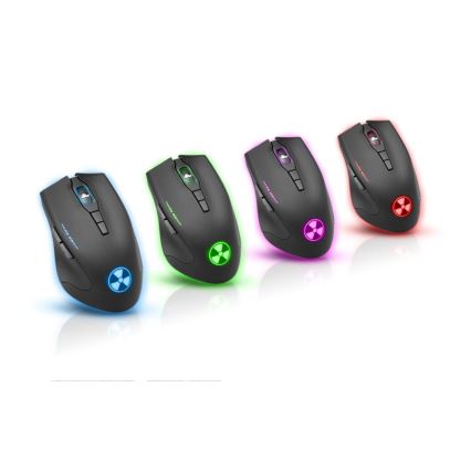 CONNECT IT CI-1128 - Mouse da gioco cablato a LED 1000/1200/1600/3200 DPI nero