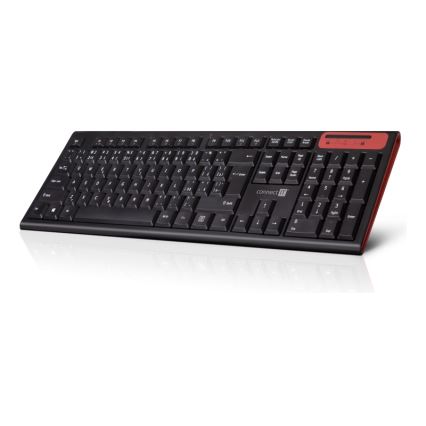 CONNECT IT CKB-3000-CS - Tastiera multimediale senza fili con localizzazione CZ/SK 2xAAA nero
