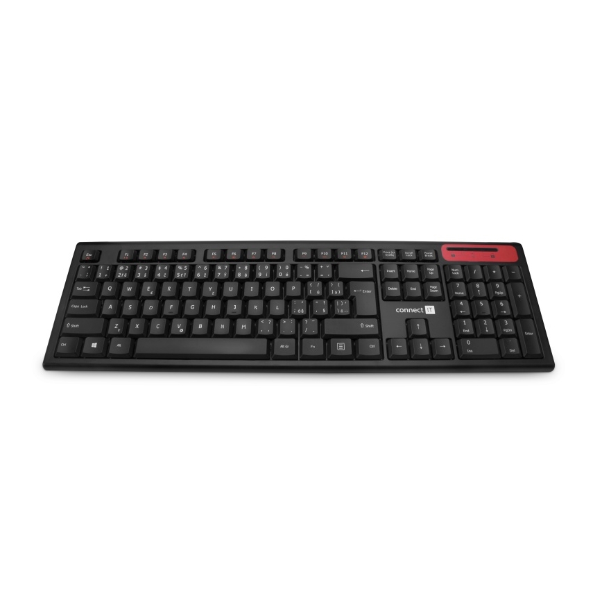 CONNECT IT CKB-3000-CS - Tastiera multimediale senza fili con localizzazione CZ/SK 2xAAA nero