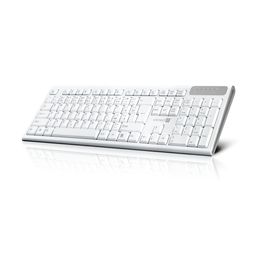 CONNECT IT CKB-3010-CS - Tastiera multimediale senza fili con localizzazione CZ/SK 2xAAA bianco