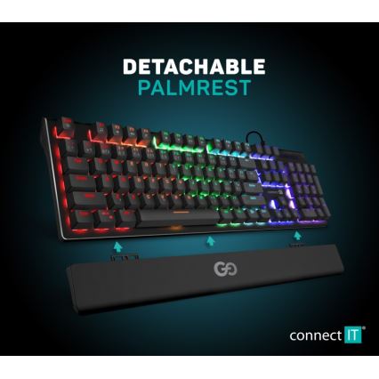 CONNECT IT CKB-7050-CS - LED RGB Tastiera da gioco cablata con CZ/SK localization nero