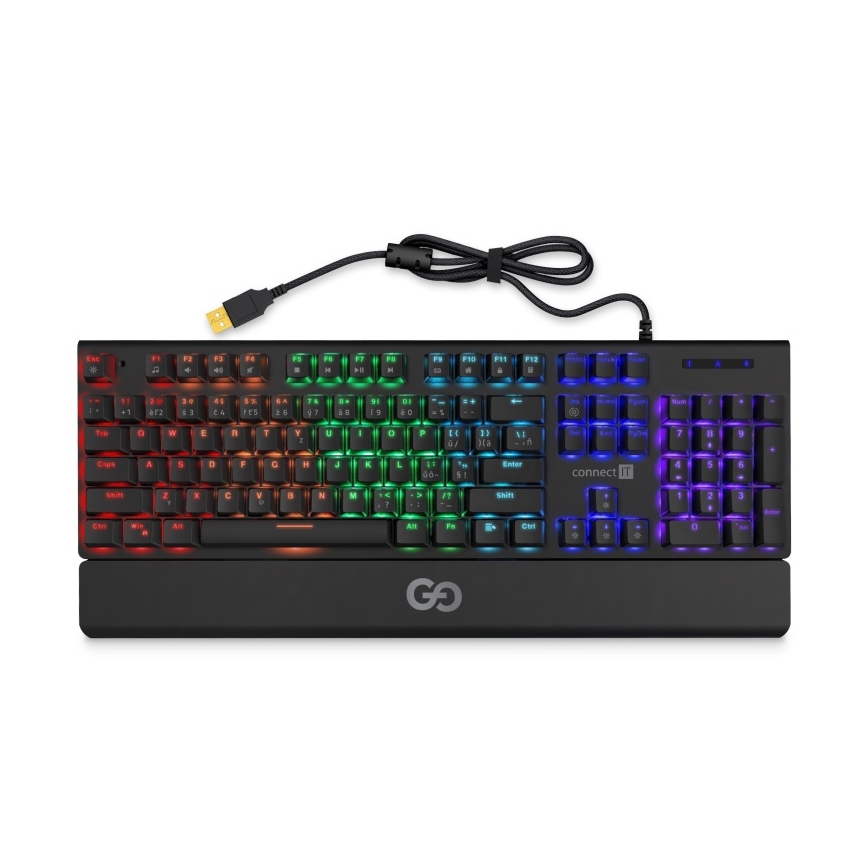 CONNECT IT CKB-7050-CS - LED RGB Tastiera da gioco cablata con CZ/SK localization nero