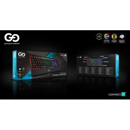 CONNECT IT CKB-7050-CS - LED RGB Tastiera da gioco cablata con CZ/SK localization nero