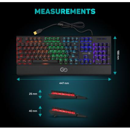 CONNECT IT CKB-7050-CS - LED RGB Tastiera da gioco cablata con CZ/SK localization nero
