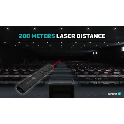 CONNECT IT CLP-2050-BK - Presentatore wireless con puntatore laser 1xAAA