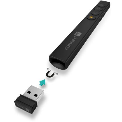 CONNECT IT CLP-2050-BK - Presentatore wireless con puntatore laser 1xAAA