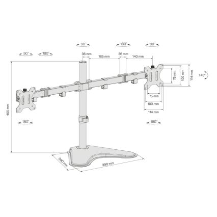 CONNECT IT CMF-3204-BK - Supporto universale per 2 monitor 13-32” nero