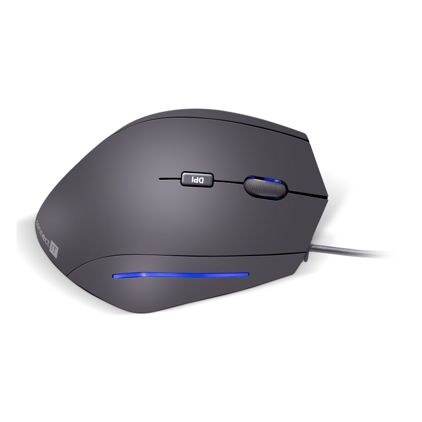 CONNECT IT CMO-2500-BK - Mouse ergonomico cablato Verti Wire 1000/1600 DPI, nero