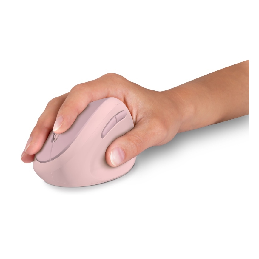 CONNECT IT CMO-2600-PK - Mouse ergonomico senza fili 800/1200/1600 DPI selezionabili 1xAA rosa