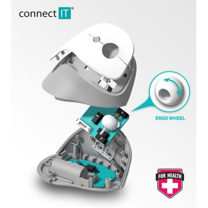CONNECT IT CMO-2700-WH - Mouse wireless ergonomico 800/1200/1600 DPI 1xAA bianco
