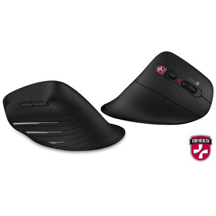 CONNECT IT CMO-2880-BK - Mouse ergonomico wireless Verti TriMode 1000/1600/2400 DPI 2xAAA nero
