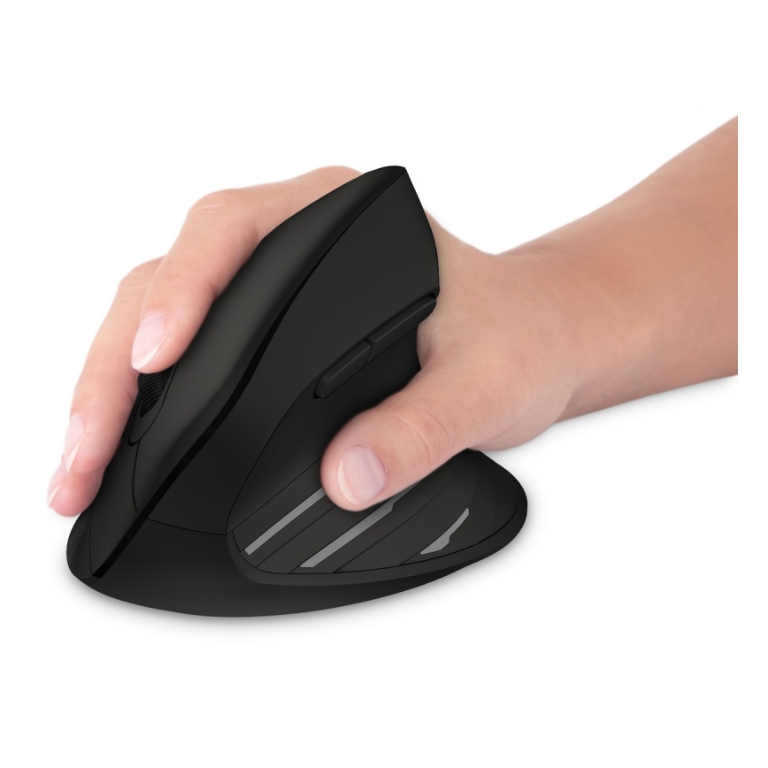 CONNECT IT CMO-2880-BK - Mouse ergonomico wireless Verti TriMode 1000/1600/2400 DPI 2xAAA nero